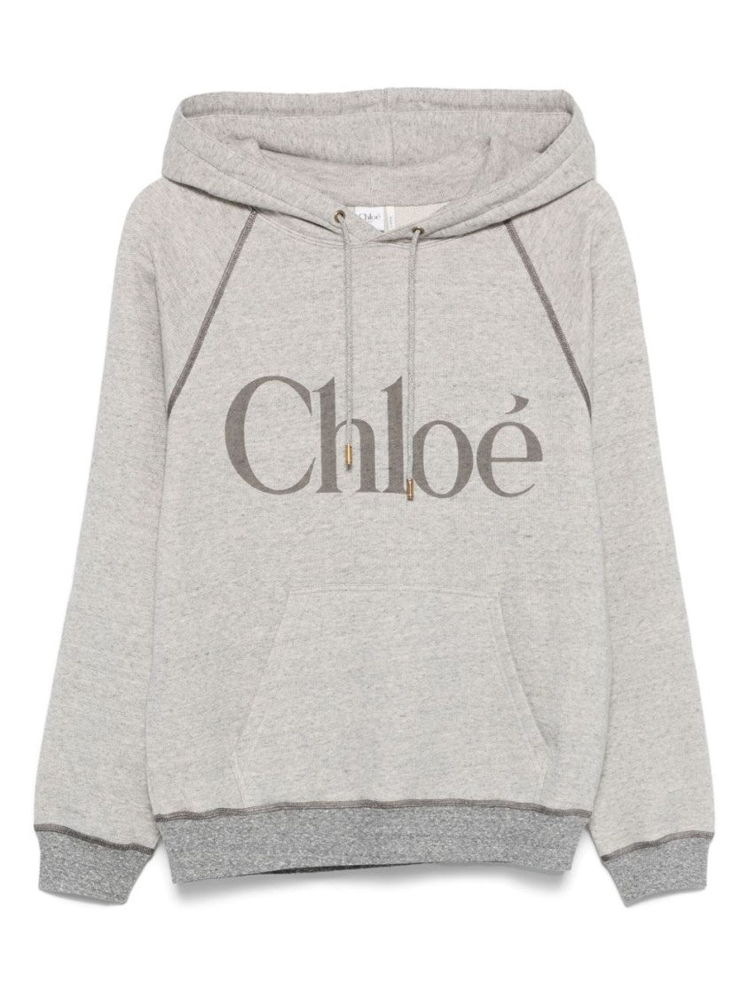 Chloé Oversized Logo Hoodie In A Cotton Fleece Mix