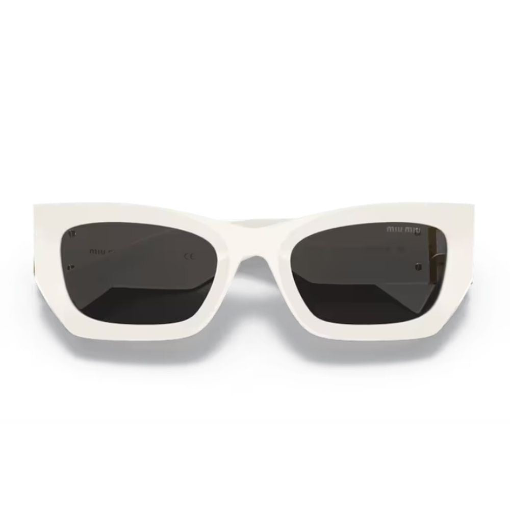 Miu Miu 0Mu 09Ws Miu Glimpse Compact Rectangular White Acetate Sunglasses
