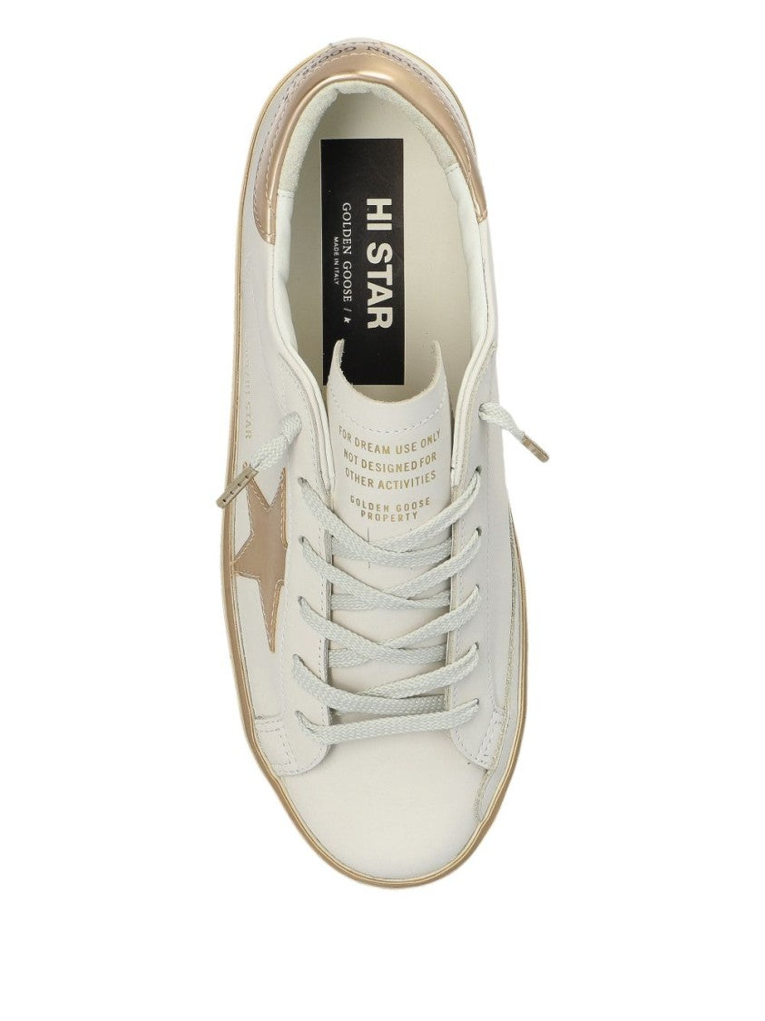 Golden Goose White Low-Top Sneakers With Metallic Accents