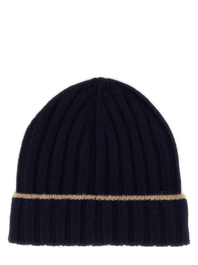 Brunello Cucinelli Ribbed Cashmere Beanie With Contrasting Cuff