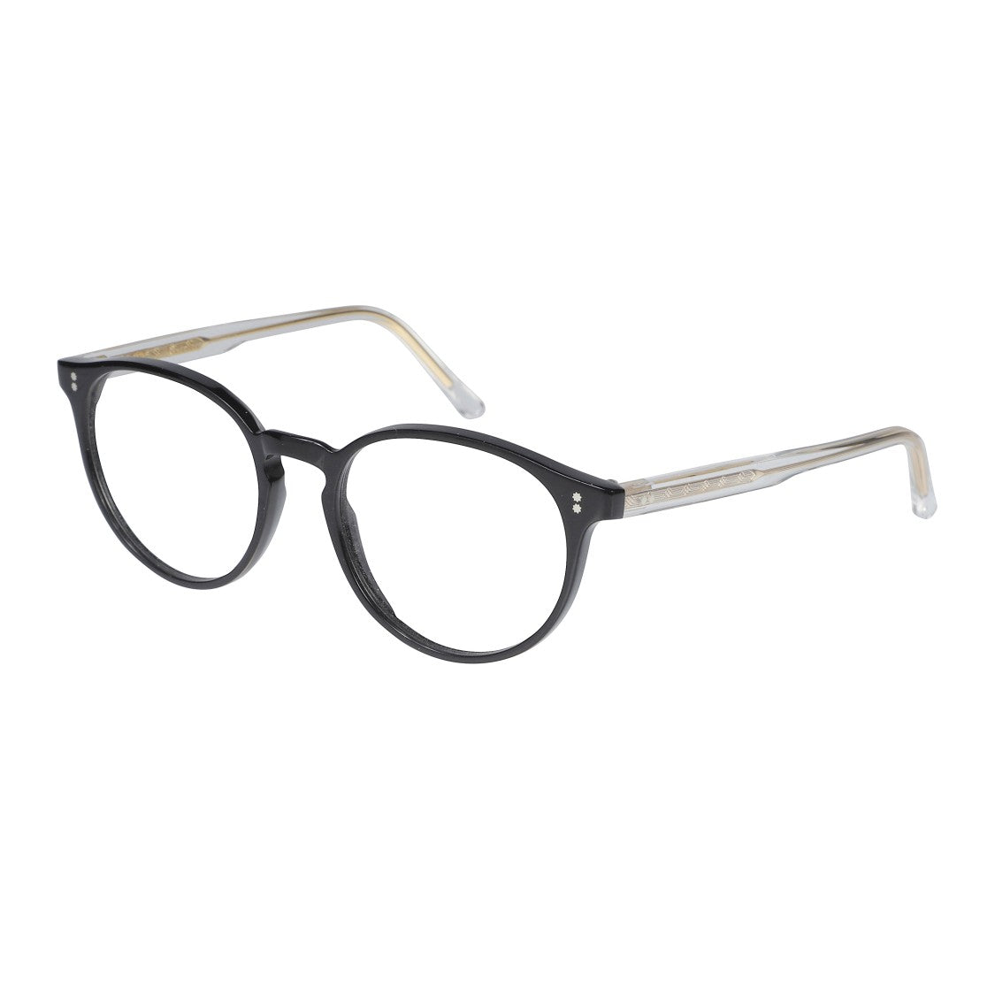 Kador Jonas/N-52 Rounded Frame Eyeglasses With Glossy Black Front