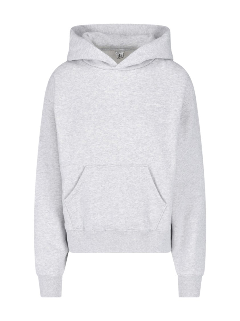 Sporty And Rich Grey Drop Shoulders Cotton-Blend Hoodie