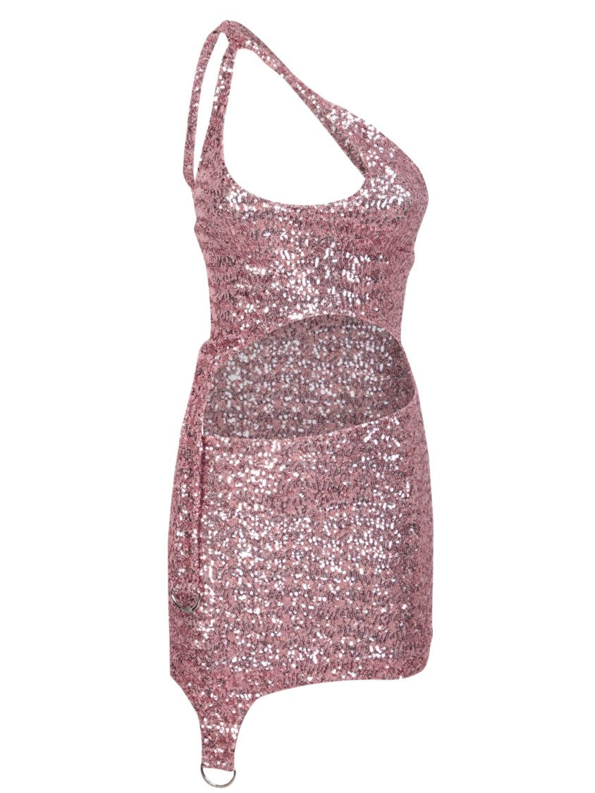 Ambush All-Over Sequins Pink Mini-Dress