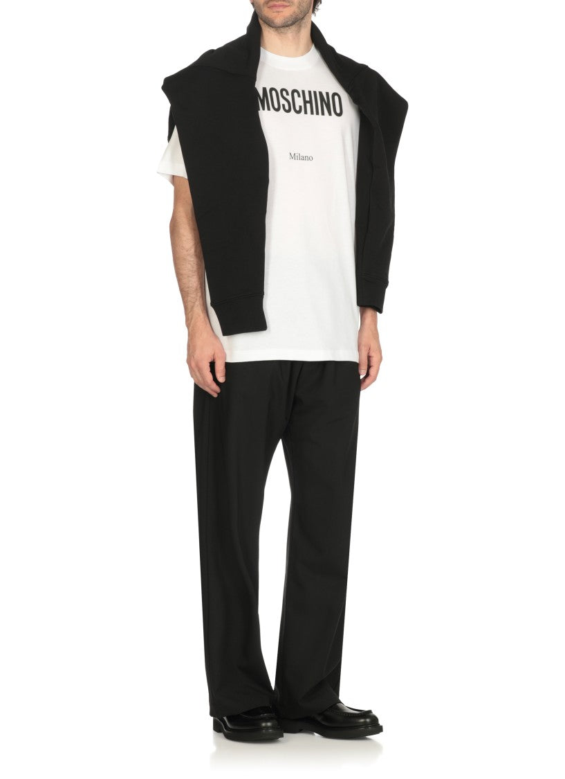 Moschino Cotton T-Shirt With Contrasting Logo Detail