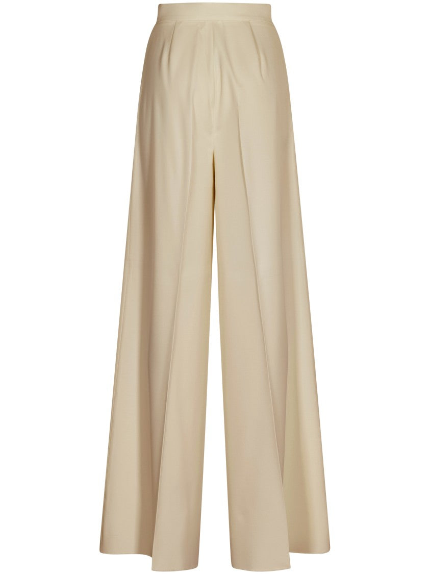 Max Mara High-Waisted Wide-Leg Trousers With Sharp Pleats