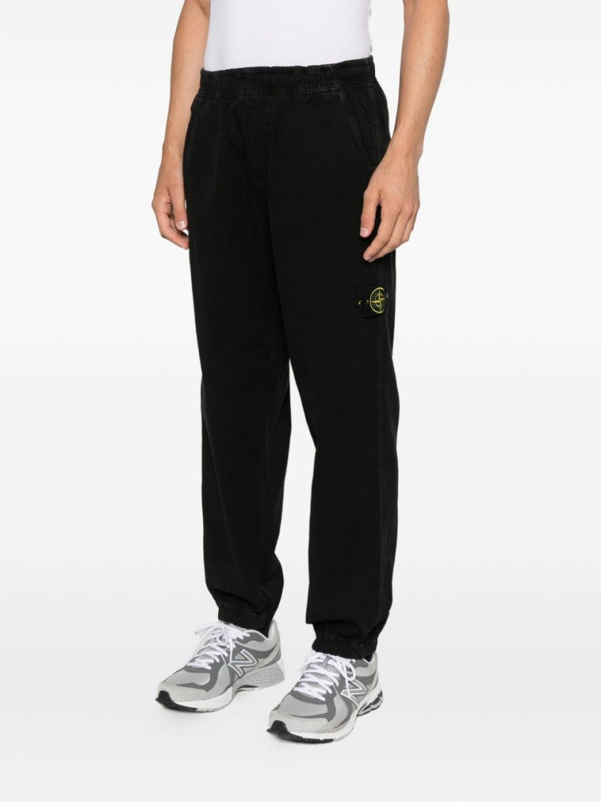 Stone Island Organic Cotton Joggers With Distinctive Logo Badge