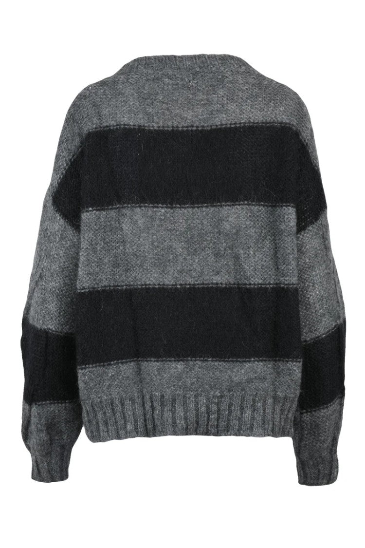Dondup Mohair Crewneck Sweater - Black/Grey