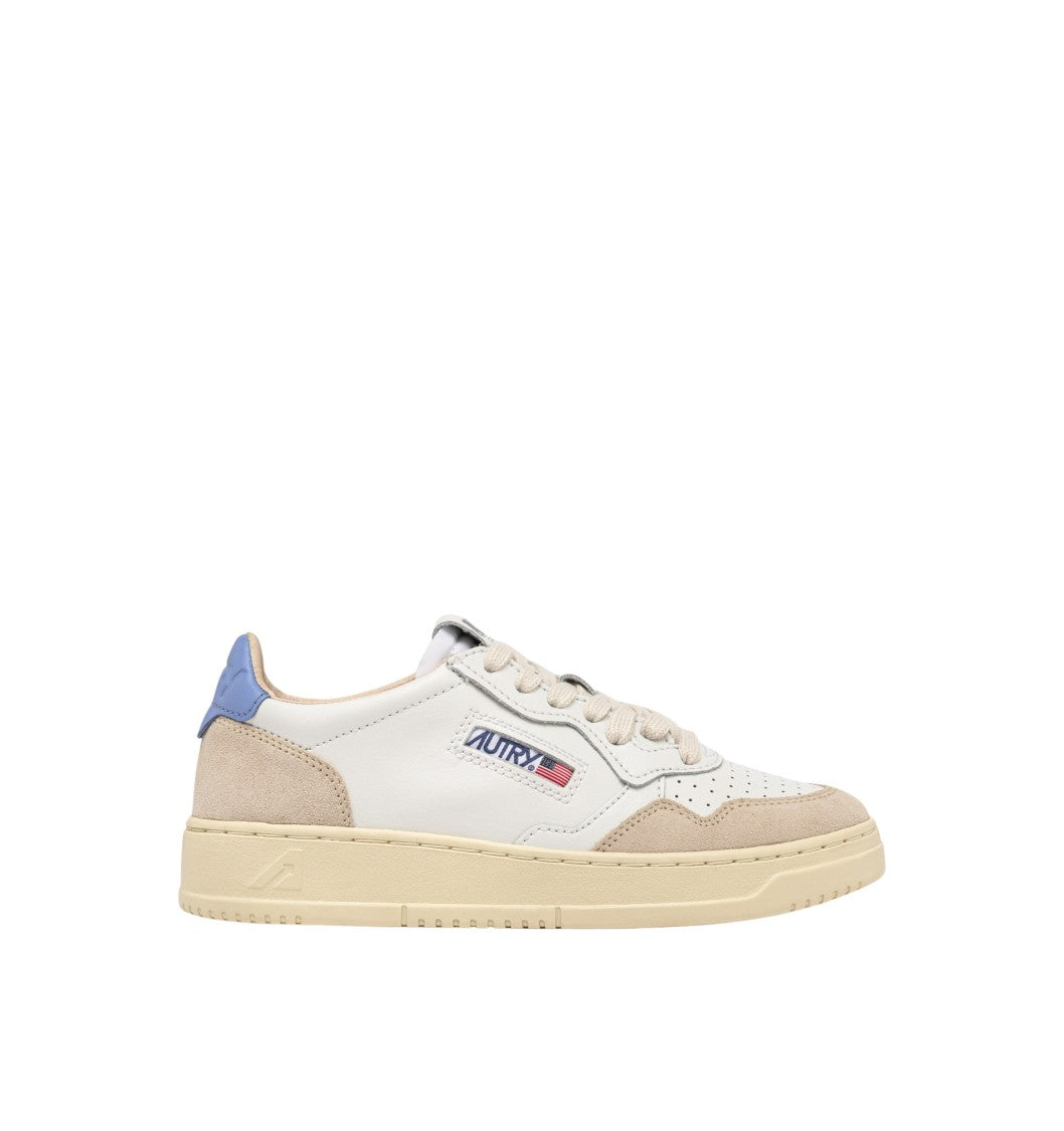 Autry Medalist Low Leat Suede Wht Drblue Sneakers