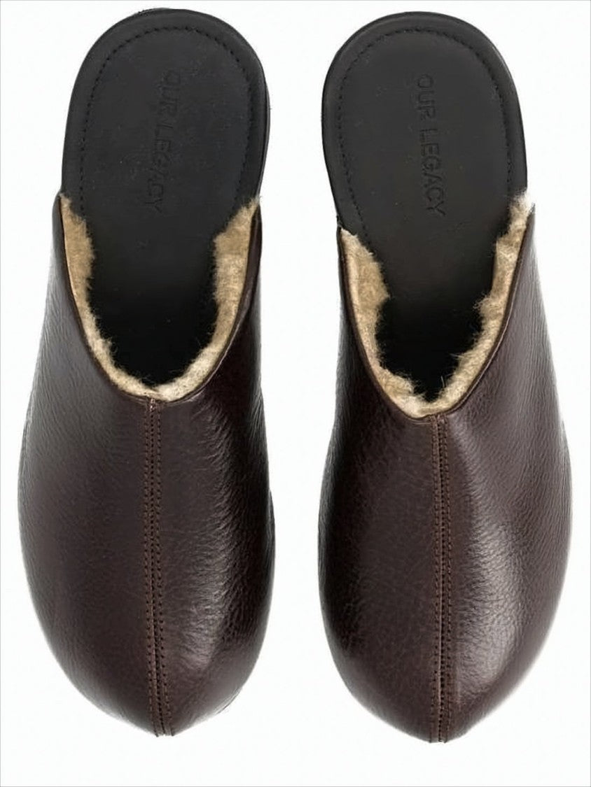 Our Legacy Deep Brown Cowhide Leather Slip-On Mules