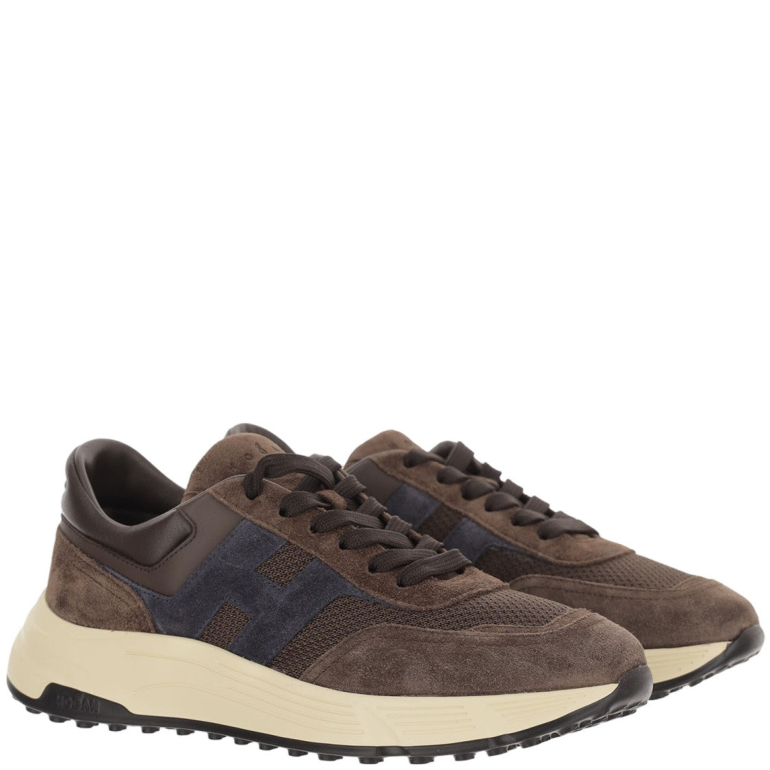Hogan Brown Hyperlight Memory Foam Suede Sneakers