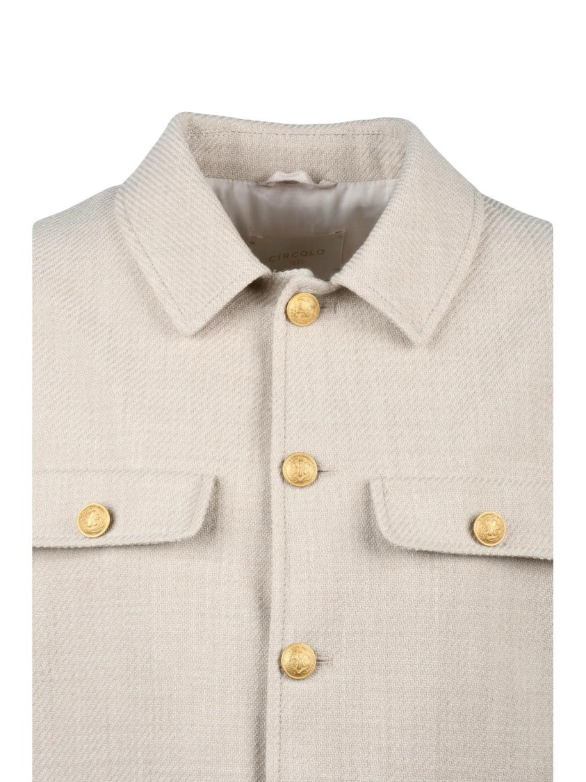 Circolo 1901 Beige Virgin Wool-Cotton Short Jacket