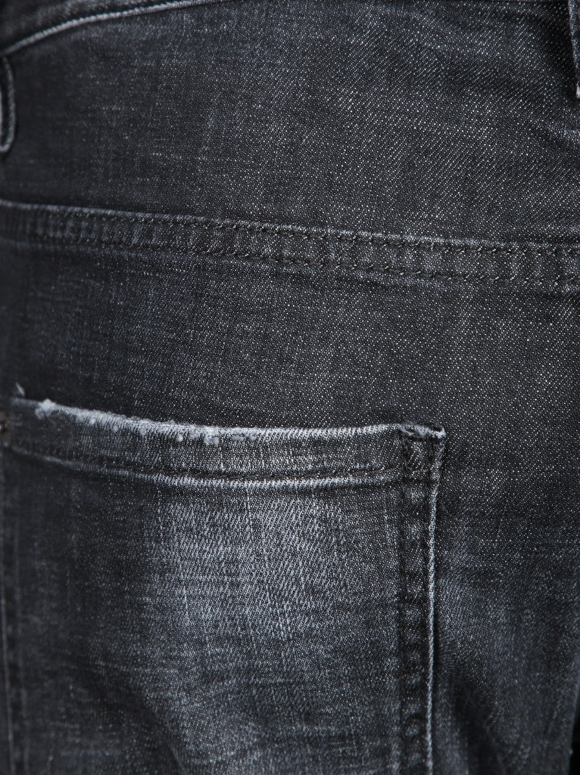 Dsquared2 Slim-Fit Black Jeans With Distressed Detailing