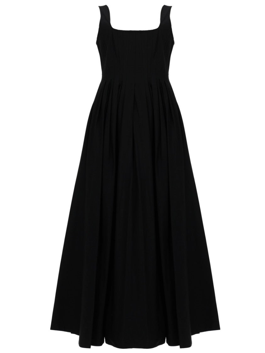 Sportmax Maxi Dress With Square Neckline And Gathered Skirt