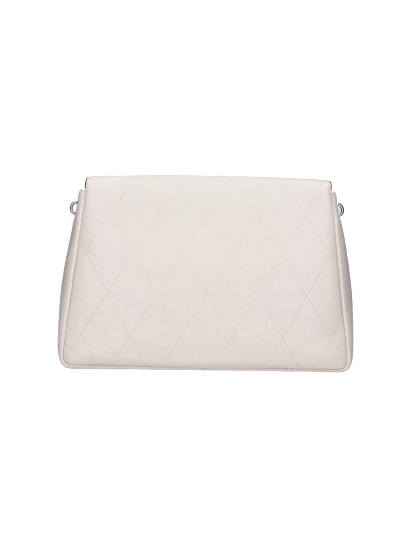 Tory Burch Cream Charlie Quilted Leather Shoulder Bag