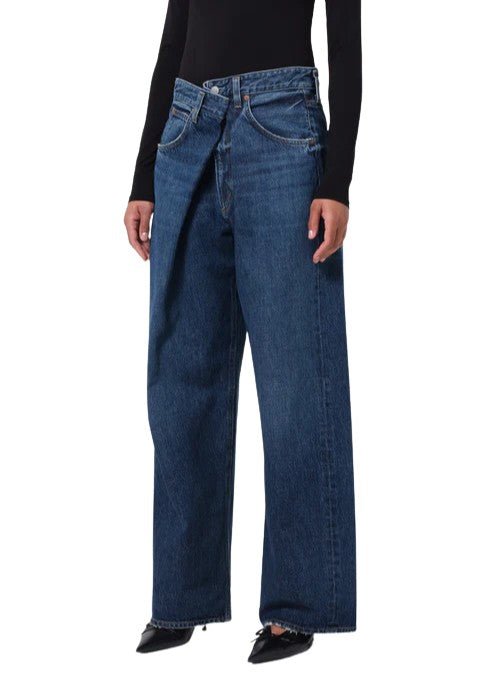 Agolde Vana Fold Mid-Rise Wide-Leg Jeans