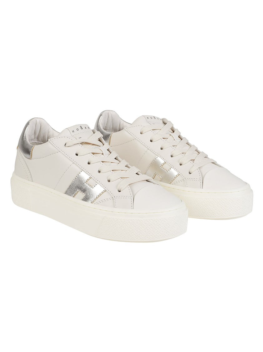 Hogan H705 Low Top Metallic Leather Sneakers