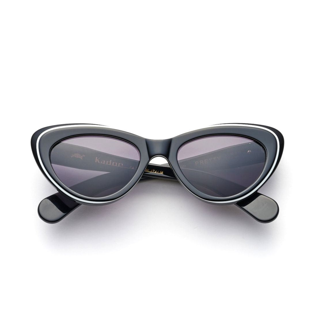 Kador Pretty Cat-Eye Sunglasses With Glossy Black Frame
