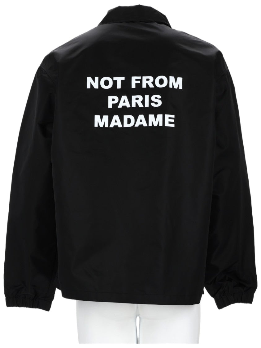 Drôle De Monsieur Slogan Nylon Classic Collar Text Jacket