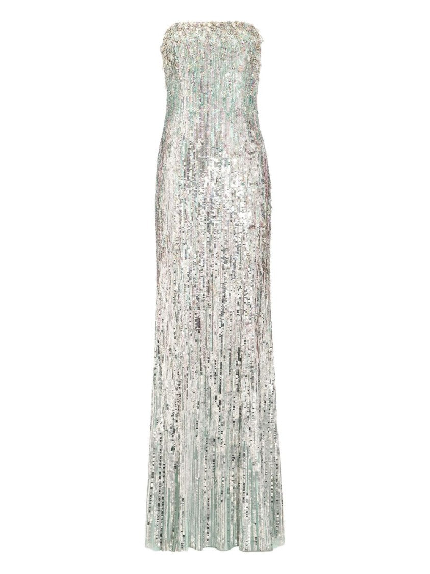 Jenny Packham Floor-Length Strapless Gown With All-Over Sequins