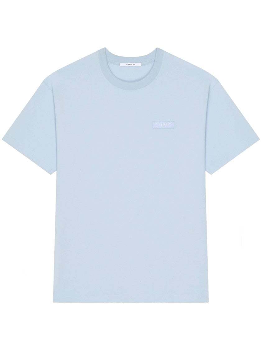 Givenchy Light Blue Regular Fit Patch T-Shirt