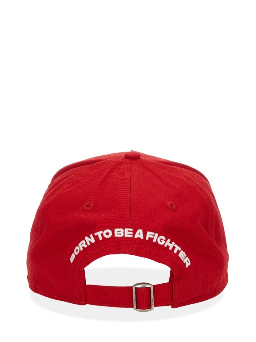 Dsquared2 Vibrant Red Baseball Hat With Embroidered Logo