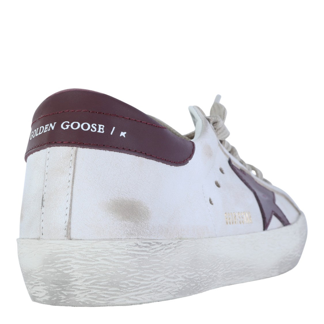 Golden Goose Worn-In White Leather Sneakers With Contrast Detail