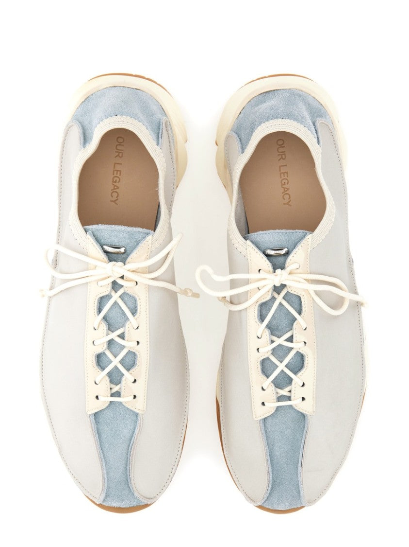 Our Legacy Low-Profile Cow Leather Sneakers With Suede Accents
