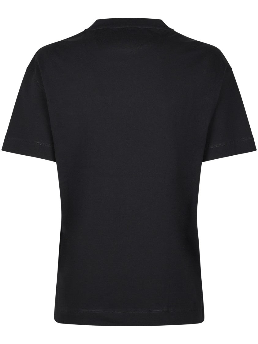 Brunello Cucinelli Cropped Black T-Shirt With Round Neckline