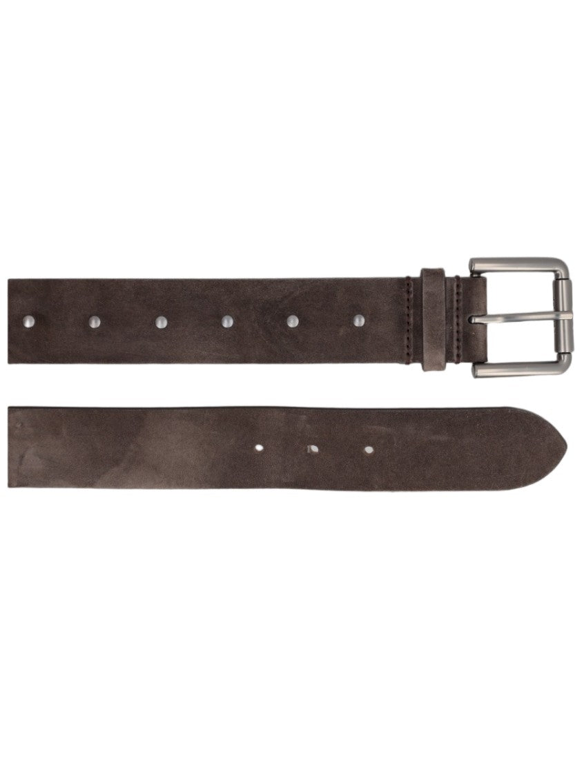 Max Mara Charcoal Matte Leather Belt
