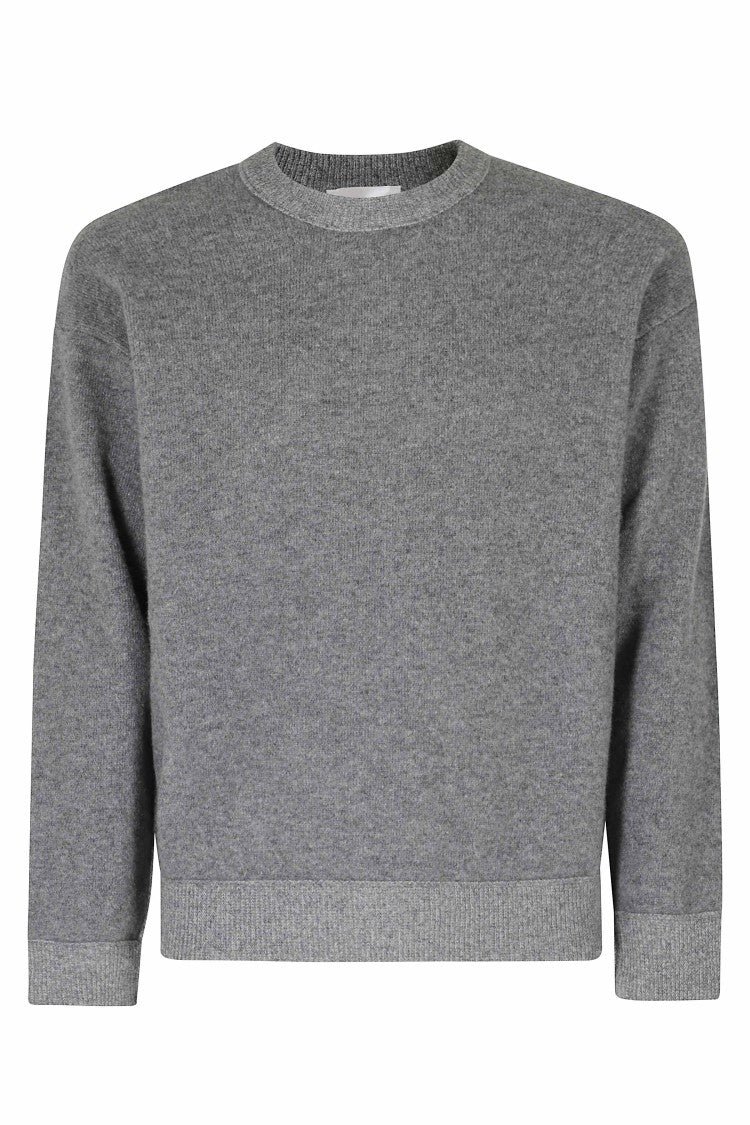 Roberto Collina Gray Felted Vanise Ribbed Merino Wool Sweater