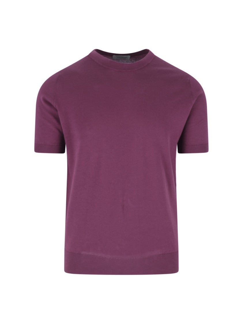 John Smedley Burgundy Kempton Sea Island Cotton T-Shirt
