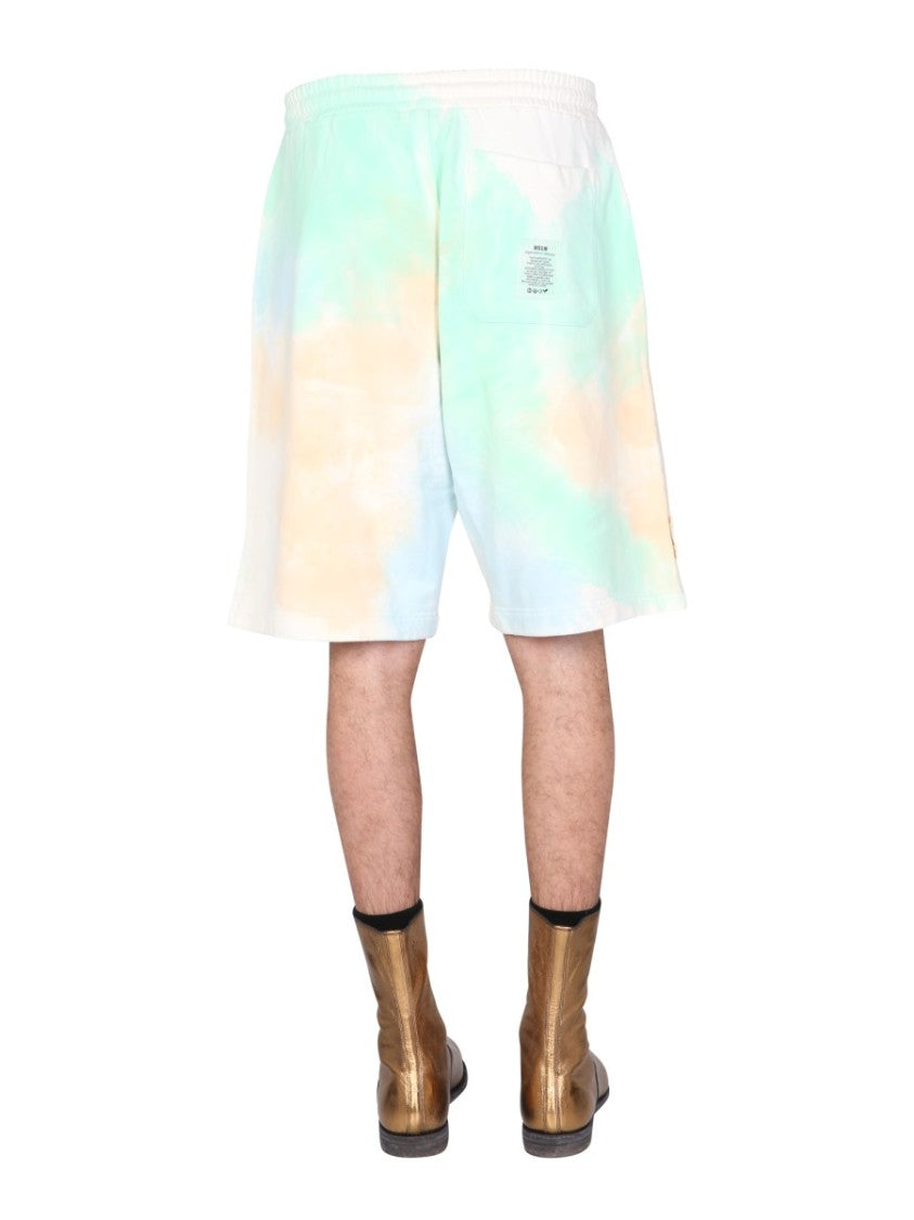 Msgm Tie Dye Pattern Bermuda