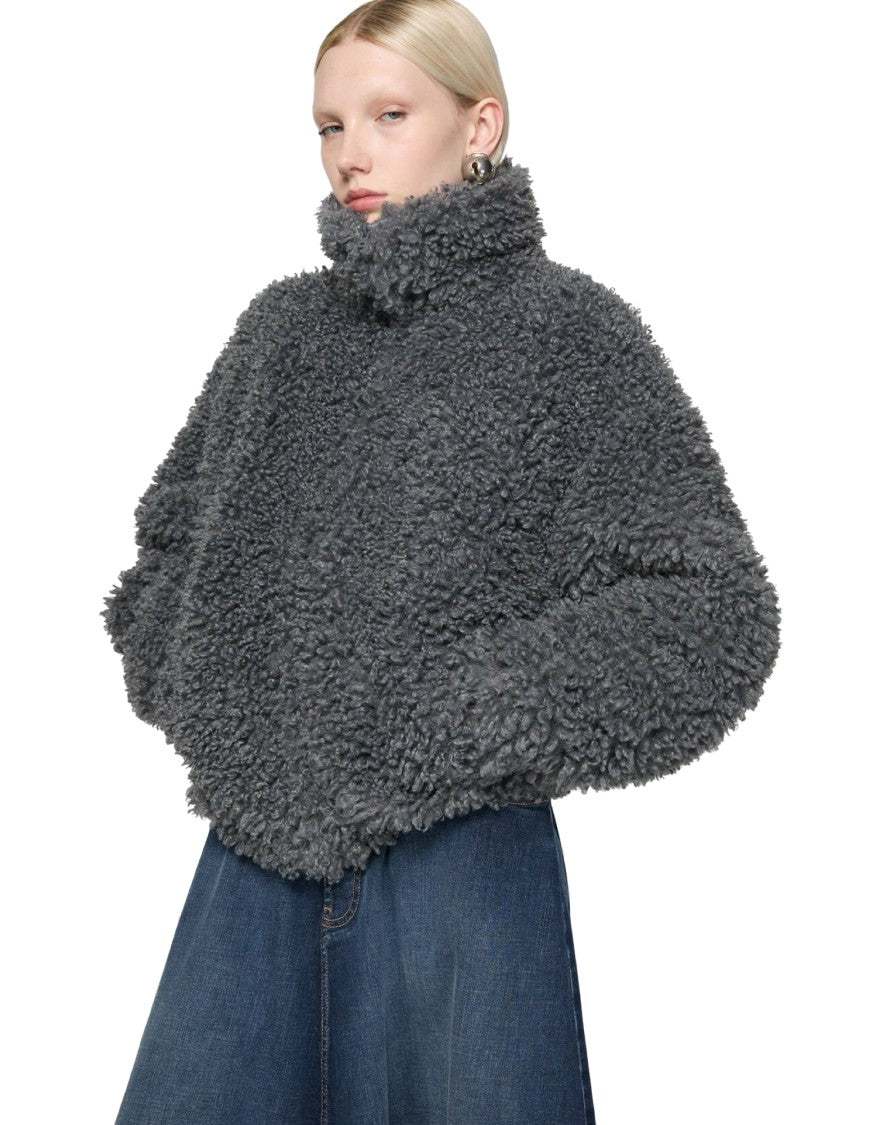 Acne Studios Grey Teddy Bear Bomber Jacket