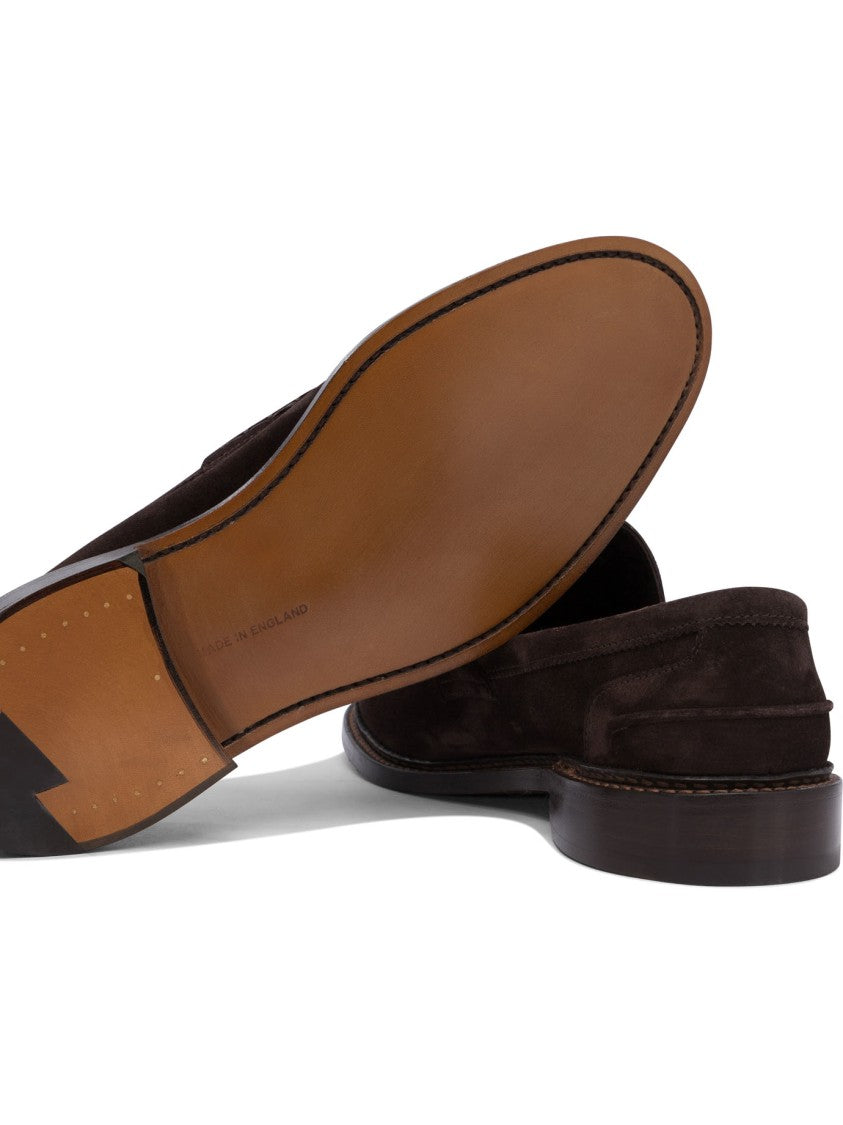 Tricker's Smooth Suede Loafers With Classic Silhouette