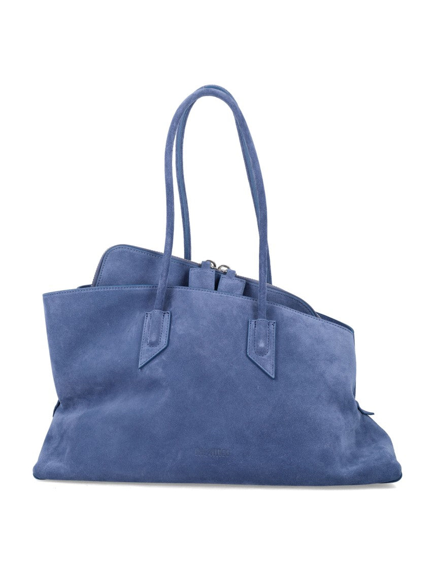 The Attico Medium Suede Tote With Architectural Asymmetrical Design