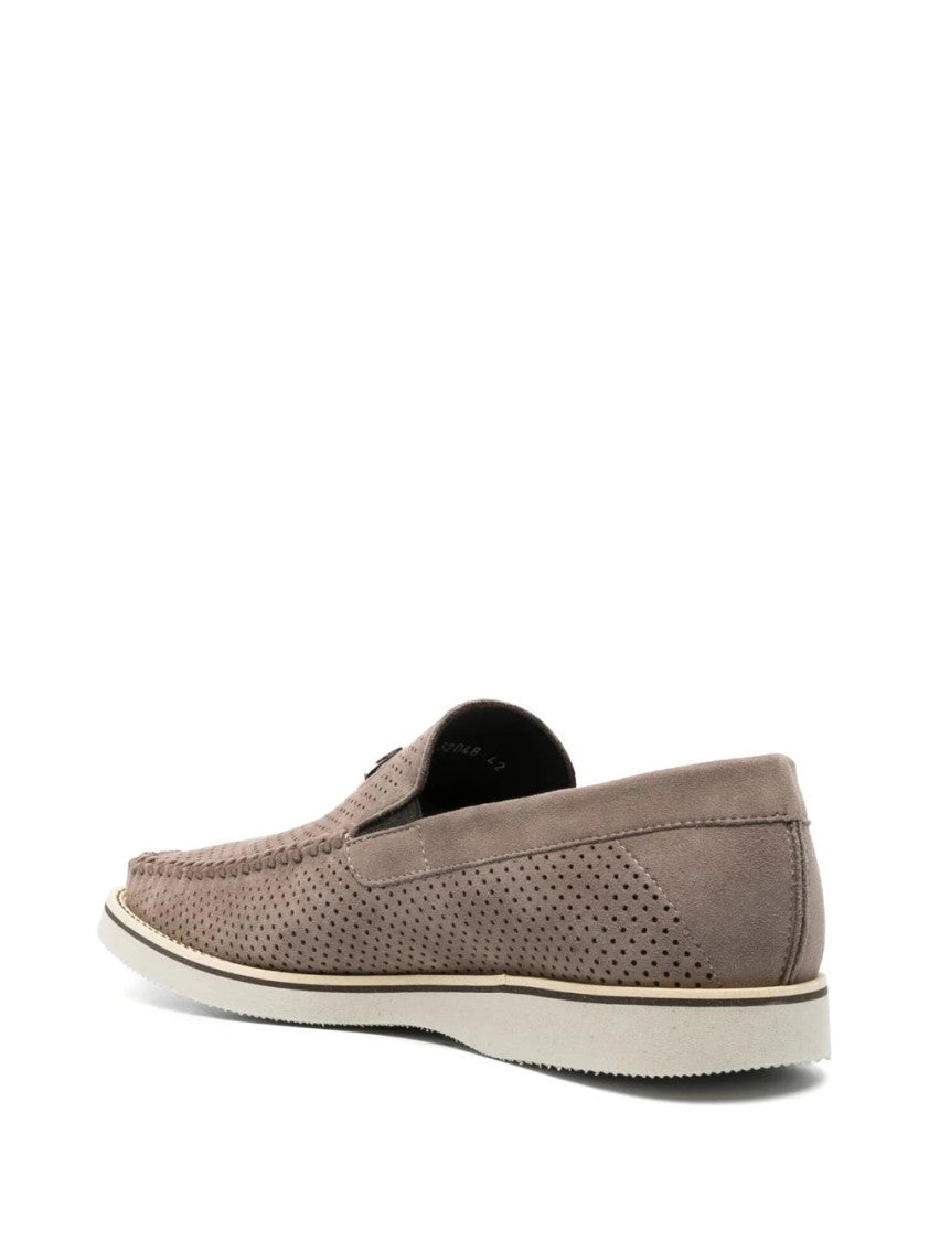 Casadei Perforated Suede Loafers