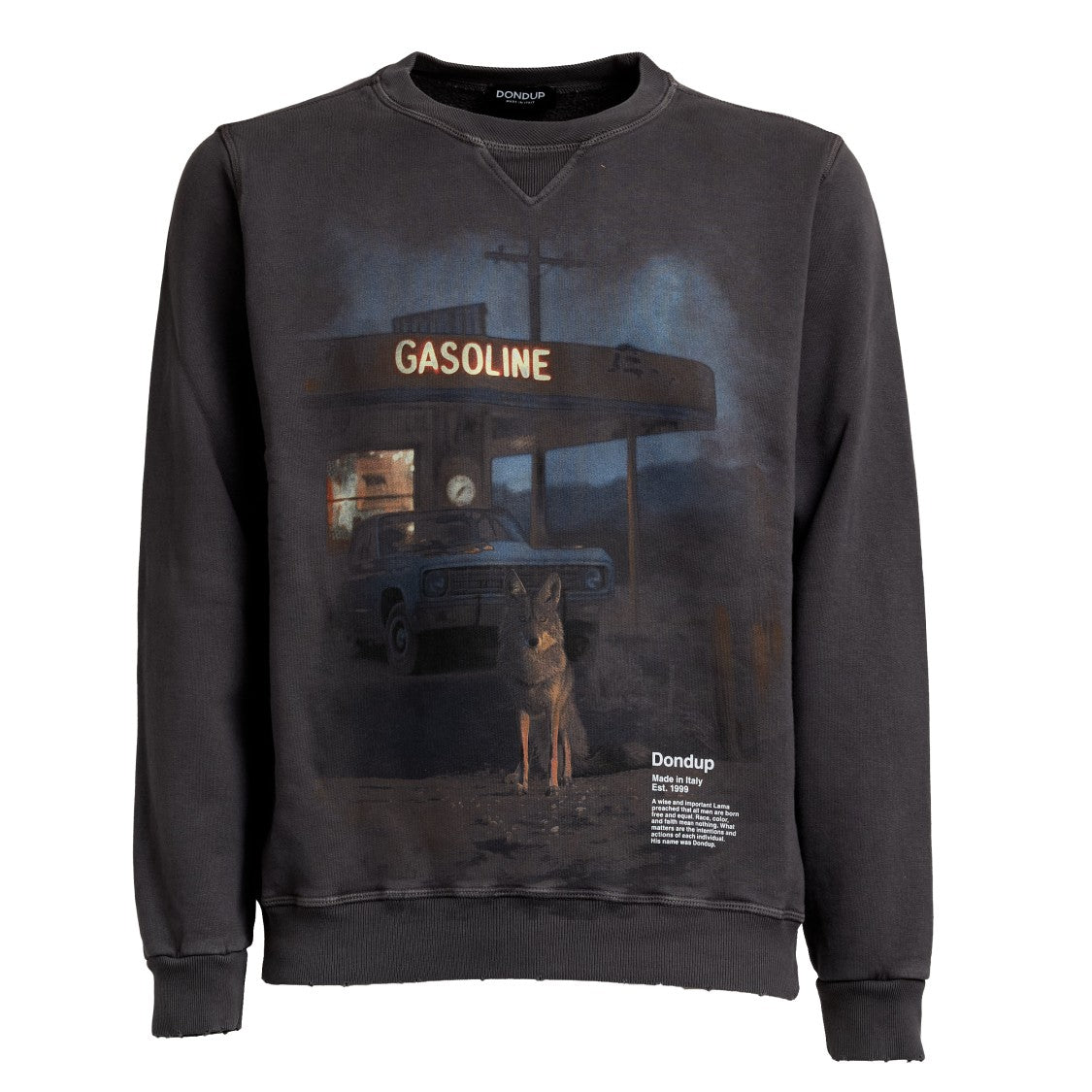 Dondup Black Crew-Neck Sweatshirt With Print
