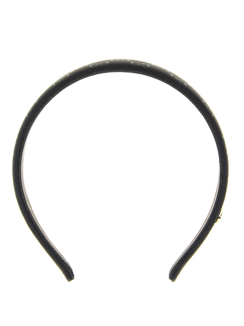 Gucci Gg Nylon Headband With Leather Lining