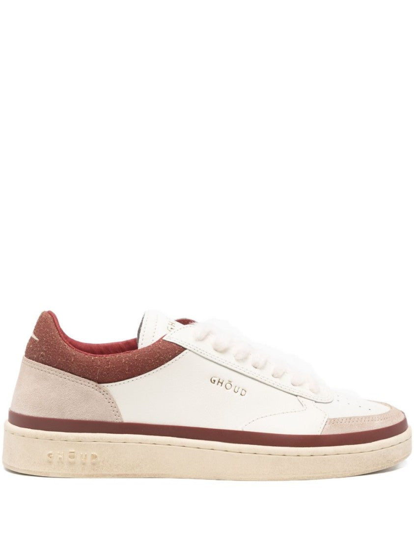 Ghoud Beige Low-Top Sneakers With Perforated Detailing