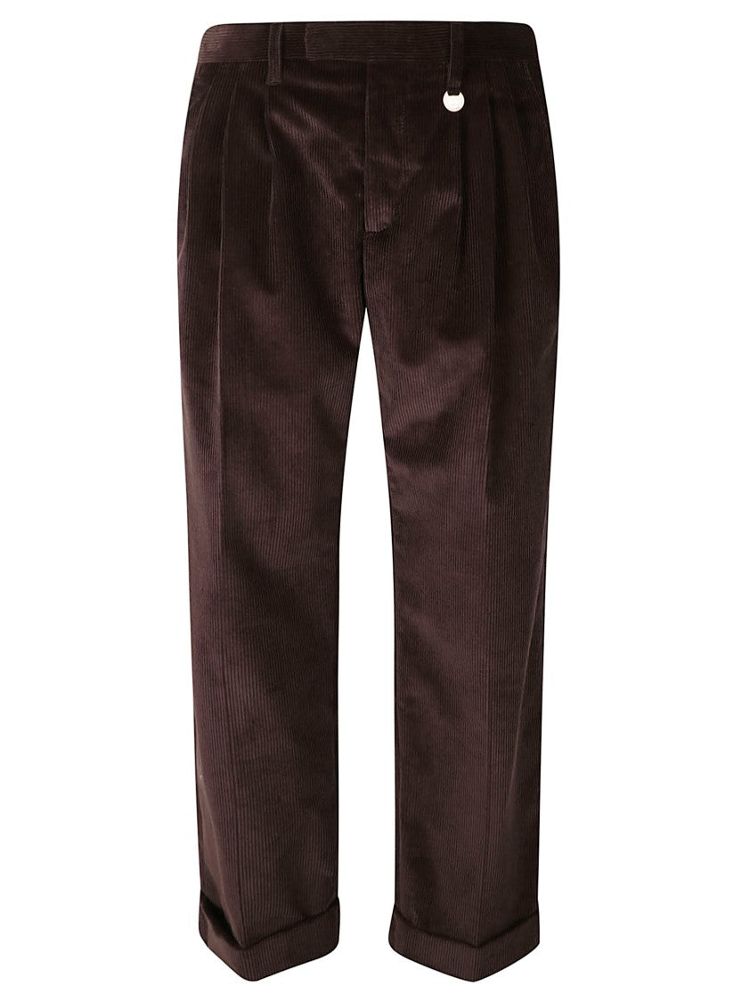 Burberry Wide-Leg Corduroy Trousers With Pleats