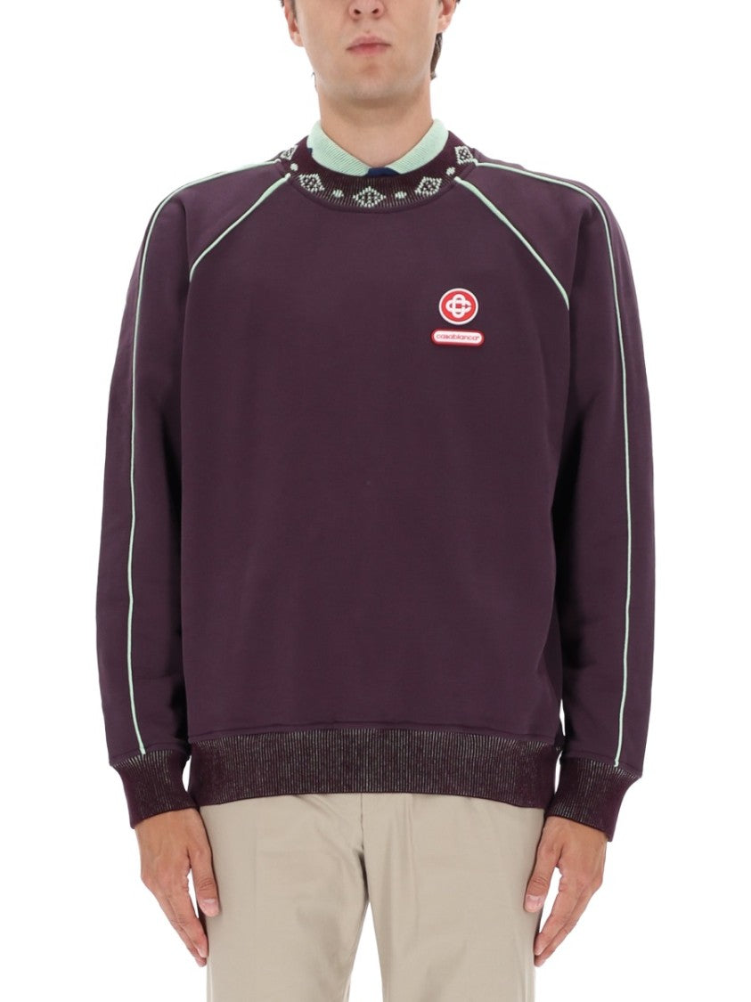 Casablanca Deep Purple Organic Cotton Sweatshirt