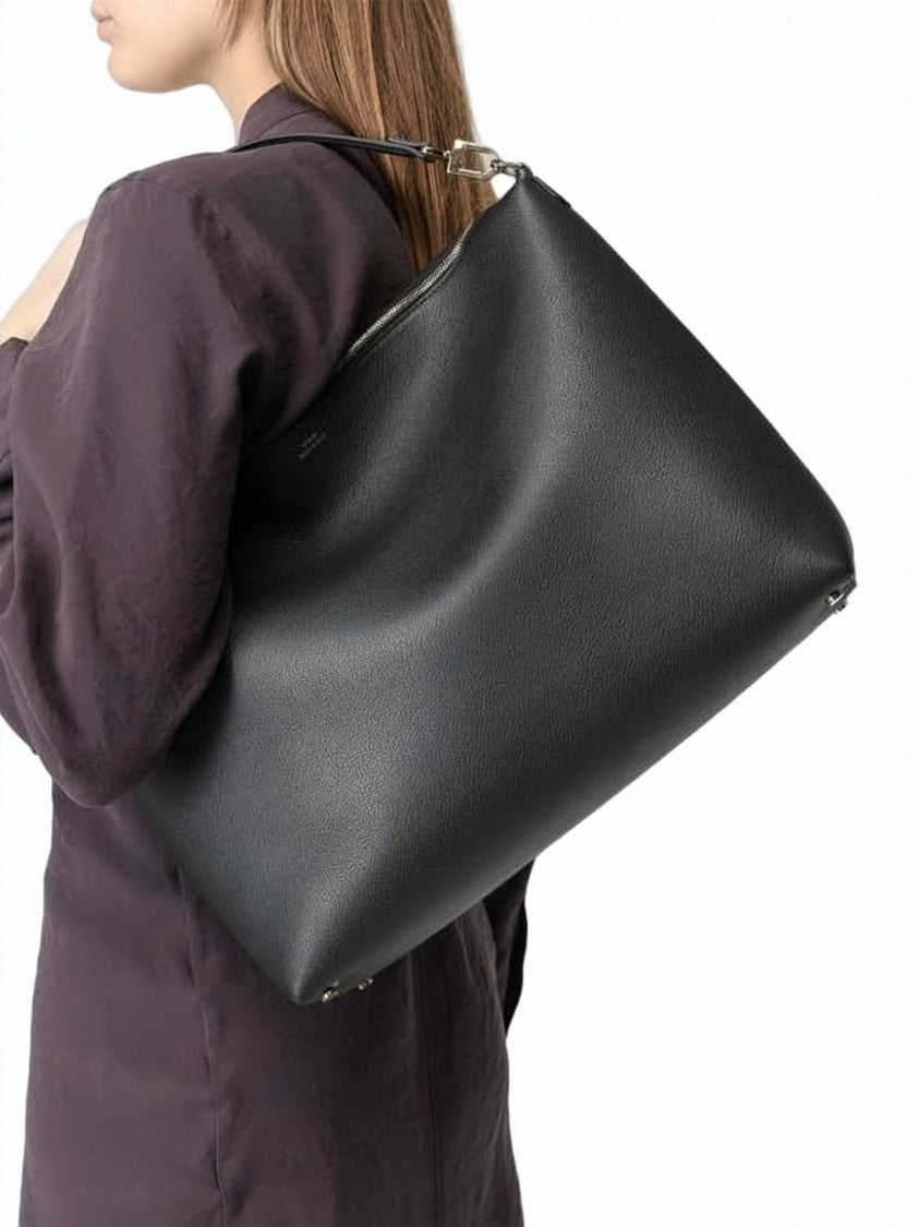 Totême Rectangular Calf Leather Tote Bag With Gold-Tone Hardware