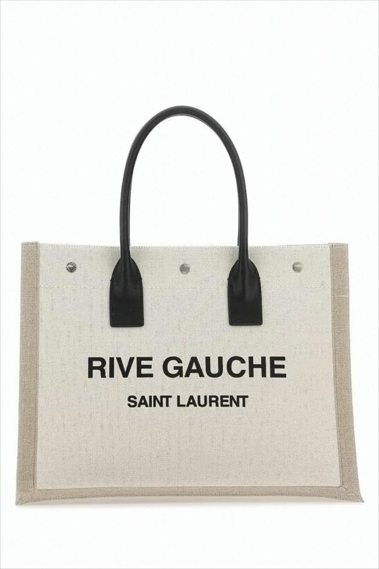 Saint Laurent Rectangular Canvas Tote With Bold Logo Detail