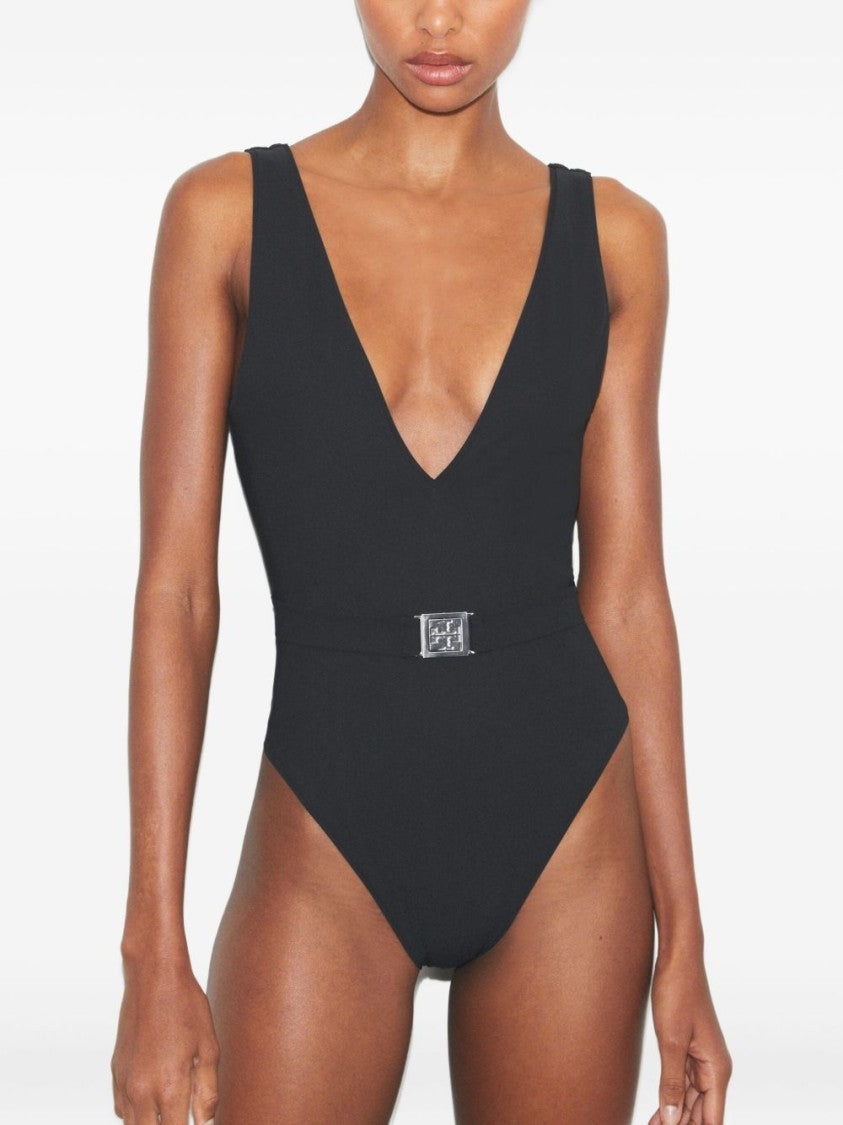 Tory Burch Belted Logo Swimsuit