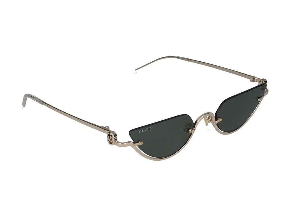 Gucci Gold Metal Frame Cat-Eye Sunglasses