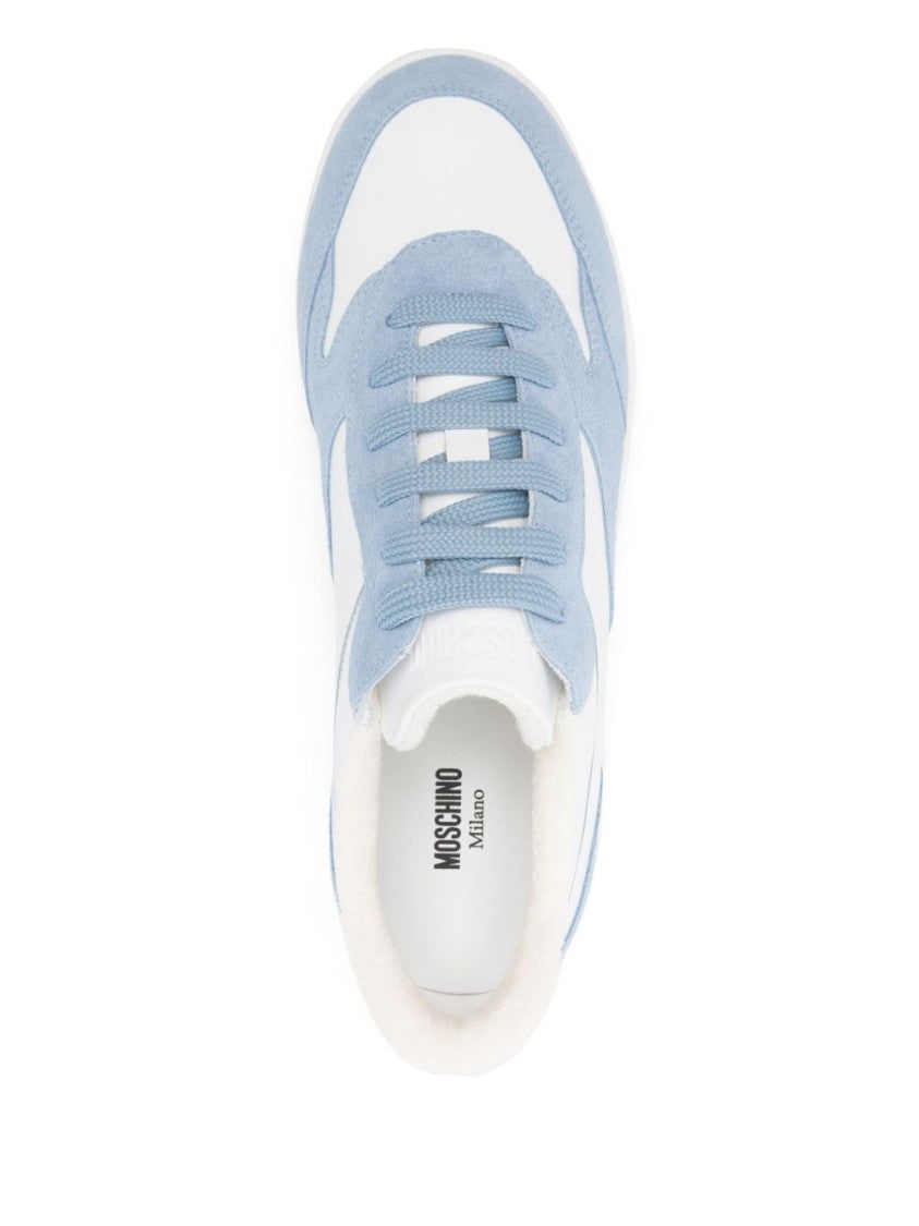Moschino Cornflower Blue Flat Rubber Lace Sneakers