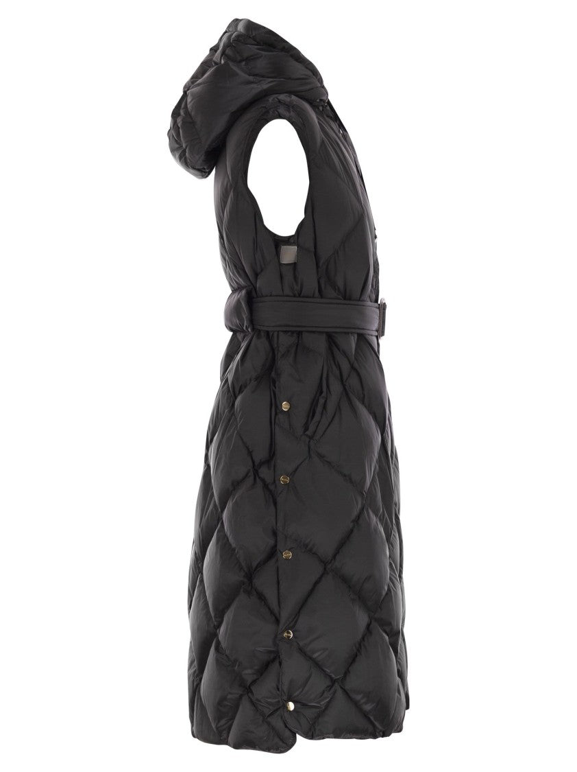 Max Mara Tregil - Midi Padded Waistcoat In Water-Repellent Canvas