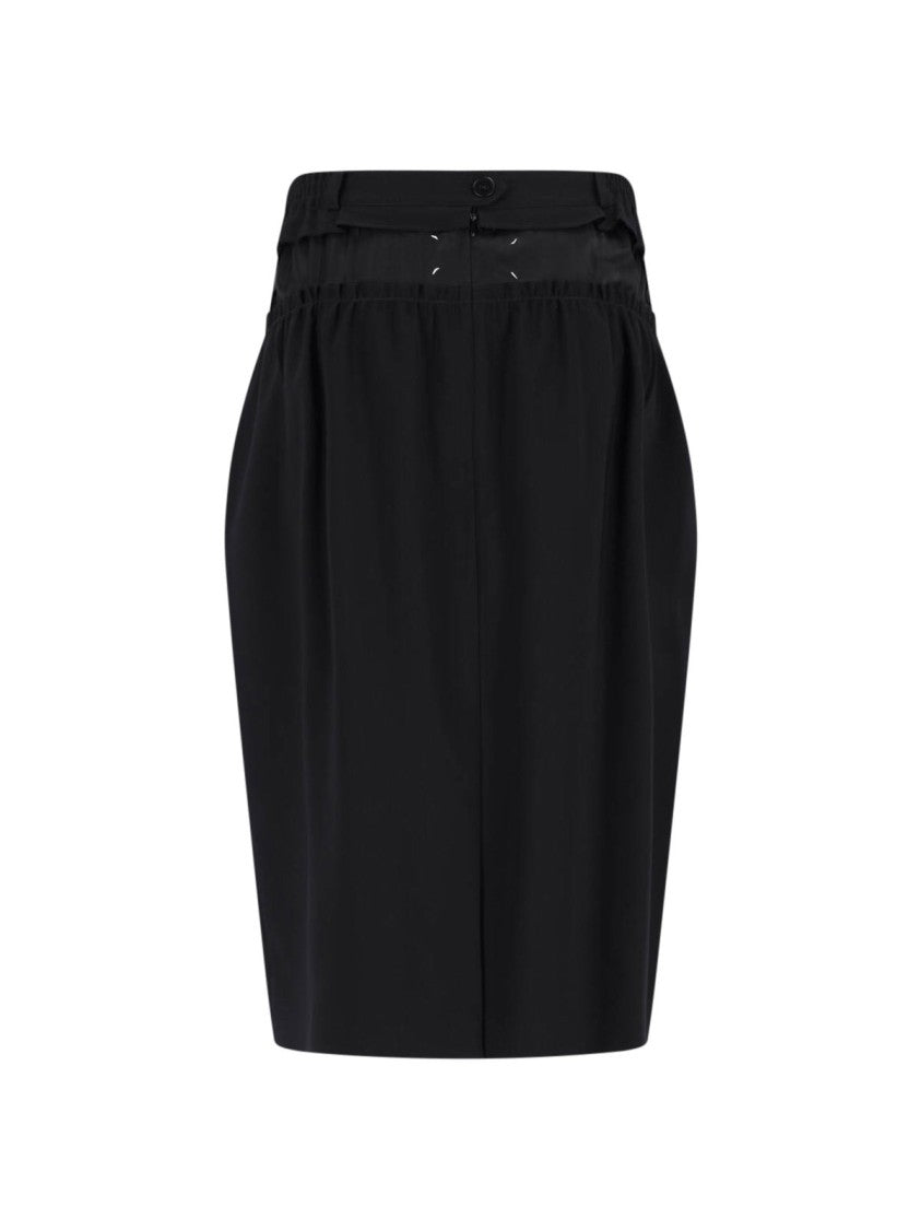Maison Margiela "Four Stitches" Midi Skirt – Black