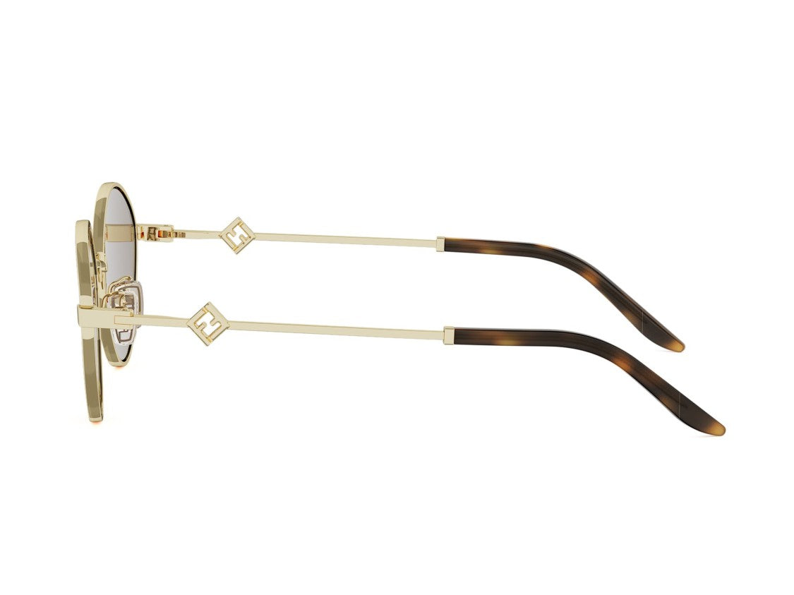 Fendi Gold Fe40217u Round Metal Sunglasses