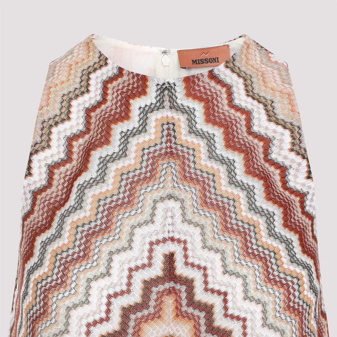Missoni Multi-Brown Crochet Effect Sleeveless Mini Dress